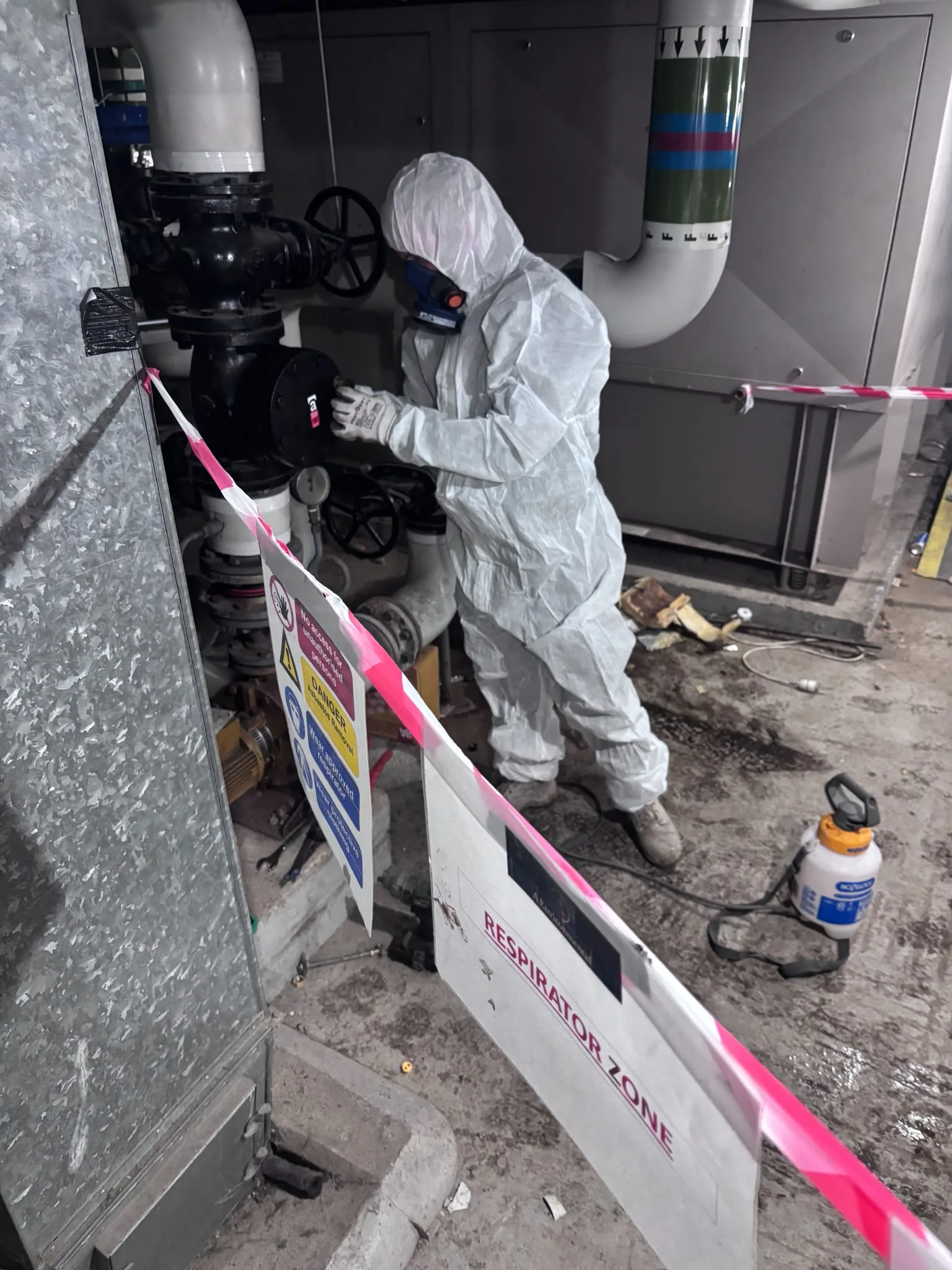 Asbestos artex removal from concrete soffit in Poplar